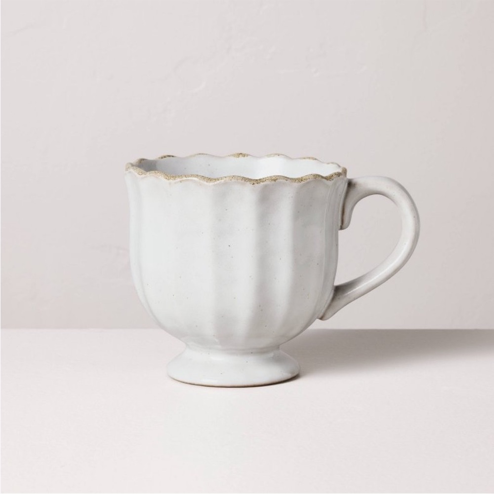 12oz Scalloped Edge Ceramic Mug with Foot - Hearth & Hand™ with Magnolia